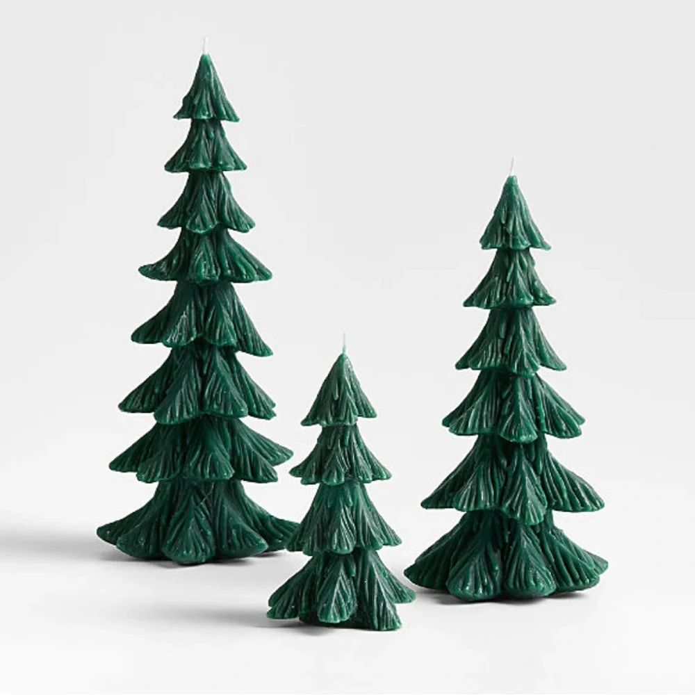 New! Crate&Barrel Mountain Pine Tree Candle Medium 10